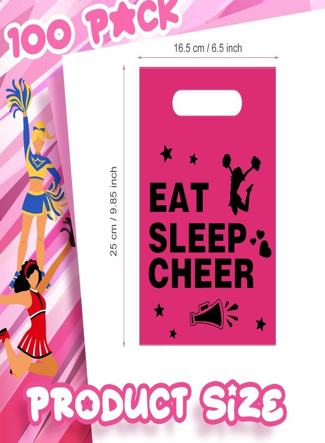 Affrolling 100 Pcs Cheer Goodie Bags Cheer Snack Gift Bags Bulk Plastic Cheerleading Party Supplies with Handle for Cheerleader Team Gymnastics Party Decorations - Image 3